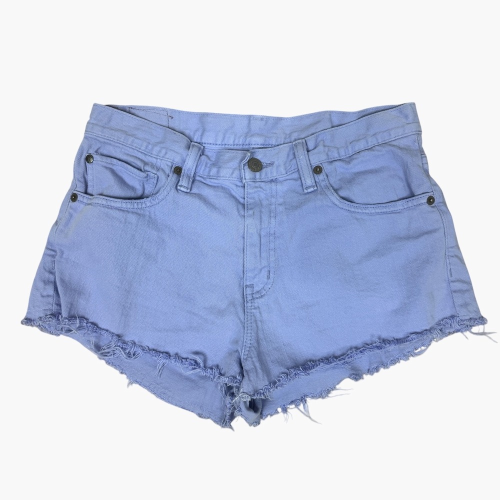 Denim & Supply Ralph Lauren Shorts Womens 27 Blue Cutoff High Rise Raw Hem